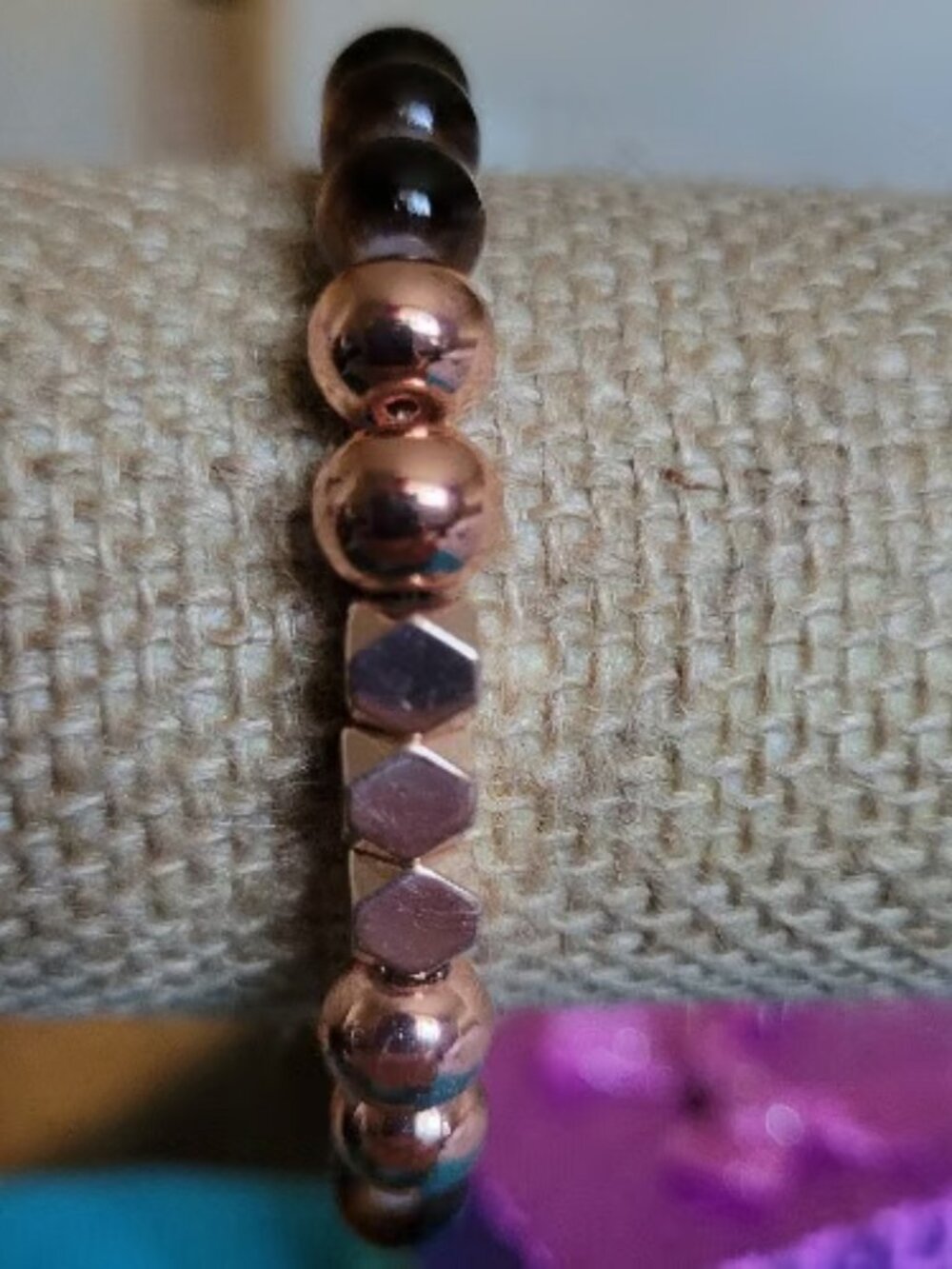 Brown Bronze Beaded Wrist Wraps